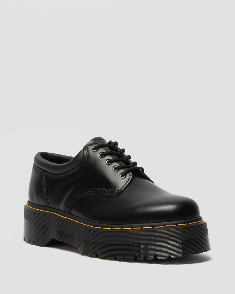 Black Women\'s Dr Martens 8053 Leather Platform Oxfords Shoes | CA 380VRW